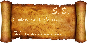 Simkovics Diána névjegykártya