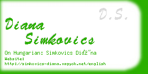 diana simkovics business card